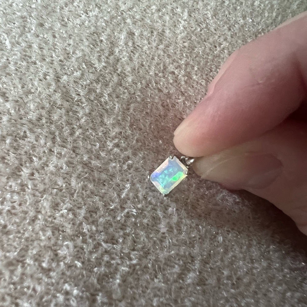 Elegant Sterling Silver Opal Pendant